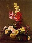 Henri Fantin-Latour Gladiolas and Roses painting